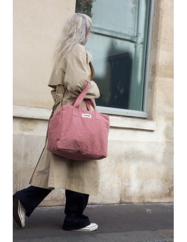 Elzévir le grand sac weekend - Coton recyclé bois de rose Venez découvrir notre 