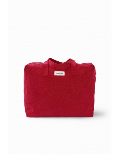 Elzévir le grand sac weekend - Coton recyclé Rouge Vibrant soldes